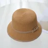 Baskenmützen Hut für Frauen Panama Sommer Eimer Stroh weibliche Casual Lady Cap Mädchen Sun Chapeu Feminino