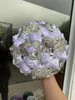 装飾的な花ウェディングシルクラグジュアリーラインストーンブーケ花嫁の花嫁介添人の手掲載エレガントな美しいブライダルクリスタル