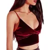 Womens Tanks Womens Top Sexy Spaghetti Strap Cropped Vest Suede Summer Fashion Deep V Bralette Camis Female Sports Camisole