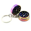 Keychains Lanyards Portable Grinder Keychain Zinc Alloy Metal Smoke Herb 2 Lager 30mm Cigarett Tobak Spice Crusher SMO DHGARDEN DHSQX