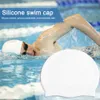 Bonnets de natation 1 / 2PCS Bonnets de natation Silicone Casquettes de plongée étanches Cheveux longs Chapeau de piscine avec protège-oreilles Bonnets de bain pour hommes femmes enfants P230418