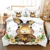 Ensembles de literie petit motif animal impression 3D polyester housse de couette avec taie d'oreiller maison chambre à grande taille