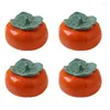 Bouteilles de stockage 4 pièces kaki forme pot à thé boîtes en céramique conteneurs avec couvercles petite boîte à bonbons Orange pour la décoration de Table à la maison