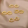 Creolen im koreanischen Stil für Frauen Zirkon Kristall runder Kreis Ohrring Vintage-Schmuck Geschenk Brincos