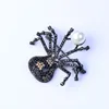 Broches pins bling hoogwaardige zirkon spider broche zwarte polish voor vrouwen mannen feest sieraden mooi