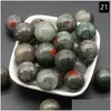 Gevşek değerli taşlar 10pcs 8mm değerli taş küreleri DIY yapım takı nodresled delik reiki iyileştirme enerji taş krista topları yuvarlak boncuklar dh8kf