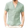 Camisetas de camisetas de verão masculino Camiseta curta Camiseta e linho Camisa casual masculino Breathable S 3xl 230419