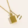 Luxury Design Necklace 18K Gold Plated Necklaces Choker Chain Letter Rhinestone Pendant Fashion Womens Wedding Jewelry Accessories 20 Colors