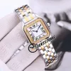 Nouveau 22 mm Panthere WJPN0016 Montre à quartz suisse pour femme Cadran blanc Lunette en diamant Bracelet en or jaune 18 carats Mode STCA Montres pour dames SwissTime