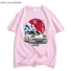 Herr t -skjortor initial d anime grafik t shirt kvinnor män streetwear för jdm crewneck tshirts topps y2k överdimensionerade 100 bomullste skjorta mjuk 230419