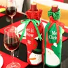 Décorations De Noël 5 PCS Bouteille De Vin Ensembles Cap Sur Santa Cadeau Rouge Année Décoration Pour La Fête À La Maison Fournisseur1
