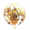 Decoração de festa 12 polegadas balões eid mubarak redonda ramadã latex balão suprimentos claros mubaraks moon star castle lantejas de 0 75f dhjic