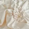 Conjuntos de cama tridimensional pitada plissada artesanato duplo conjunto de capa de edredão 220x240 torção sólida flores king size colcha 231118