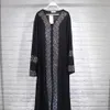 Ethnic Clothing African Dresses for Women Summer African Women Long Sleeve Black Vneck Long Dress African Robes African Clothes Women 230419