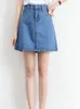 Skirts Zoki Sexy Women Denim Mini Skirt Fashion Summer High Waist Korean Black Skirt Blue Package Hip Jeans Harajuku Cotton S-3XL 230419