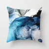 Pillow 45x45cm Geometric Cover Blue Marble Print Polyester Pillowcase Art Pachwork Car Sofa Waist Throw Case Home Decor