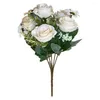 Decorative Flowers Faux Rose Fine Texture False Roses Table Centerpieces Artificial