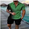 Heren trainingspakken Zomerkenmerk Sportkleding Solid kleur Heren Shorts Polo shirt Dagelijks casual strandkleding mode slanke eurocode 230418