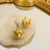 フープイヤリングフレンチマットオルブ女性用ゴールドカラーファッションチャームヴィンテージパーティーアクセサリーハンドメイドジュエリーのシンプル