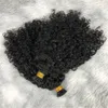 Curly I Tip Hair Extension Echtes Remy-Menschenhaar Pre Bonded I-Tip Natural Black Microlinks 4a Curly Itip Hair Extensions 100g