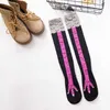 5 PC SOCKS HOSIERY FRANÇO FALHO PAW SGOCKINE Overkene Pressão fina de meias longas Mulheres Mulheres Primavera Outono Inverno Médio High School Girls Socks Z0419