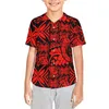 Camisas casuais masculinas Polinésia Tribal Pohnpei Totem Tattoo Printa