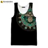 Tanques masculinos tops mexicanos astecas guerreiras 3d tampas masculinas harajuku streetwear superdizes cool colet unisisex verão casual respirável mangas 230419