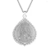 Collares colgantes Qiamni Budismo Buda Collar de acero inoxidable Om Yoga Lotus Amuleto Gargantilla para hombres Mujeres Regalo Joyería Religión