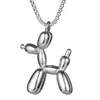 Chaînes Créatif En Trois Dimensions Petit Chien Animal Pendentif Collier Argent Couleur Ballon Colliers Pour Femmes Filles Hiphop Bijoux