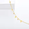 Fußkettchen aus massivem 18-Karat-Echtgold für Frauen, baumelndes Stern-Knöchelarmband aus Gelbgold, Schmuck, Jahrestag, Geburtstag, Geschenk für Sie
