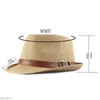 Basker 56-58 cm naturlig Panama mjukformad stråhatt sommar kvinnor/män breda brim strand sol cap uv skydd fedora jazz