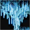 Party Decoration 8 String Lamps Meteor Showers Rain Light Set Led Trees Lamp Waters Proof Birthday Decorate Recs White Glow Dhfxv