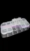 WholeTransparent Plastic 12 Mini Box Storage Jewelry Nail Art Tips Powder Tool Case4732916