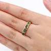 Bande Anneaux Anneau Pour Les Femmes De Luxe Entrelacé Évidé Vert Zircon Jaune Clair Or Couleur Nouveaux Bijoux De Mode Cadeaux KBR302