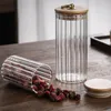 Storage Bottles Kitchen Organizer Jars Tea Coffee Beans Wood Lid Glass Keep Fresh Container