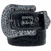 Bb Simon Belt Cinture Skull per donna Uomo Designer Shiny Diamond Bling Strass Cinture con fibbia ad ago retrò Nero Blu Bianco Multicolore