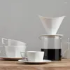 Muggar nordiska keramiska svart cappuccino kaffekopp och fat set porslin espresso latte mjölk te mugg häll över dripperfilter