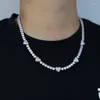 Choker Bling Luxury Micro Pave Heart Collier Collier pour hommes Femmes Hip Hop Iced Out Round CZ Tennis Chain Bijoux