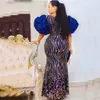 Ethnische Kleidung Afrikanische Brautkleider für Frauen Puffärmel Plus Size Türkei Pailletten Abendgesellschaft Langes Kleid Marokkanisch Muslimische Afrika Kleidung 230419