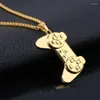 Pendentif Colliers Rj Golden Game Console Collier Souvenirs d'enfance Chaîne Enfants