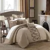 Sängkläder set Nancy 8 -stycken ruffled comforter set Taupe 231118