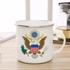 Tasses une tasse bricolage plus grand blason les états-unis émail café thé lait Camping tasse Fans cadeau commémoratif