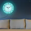 Wandklokken Moderne designklok met LED -achtergrondverlichting voor slaapkamer Minimalistische woninginrichting Kleur Veranderend nachtlichtglowt in het donker