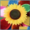 Décorations De Jardin Rainbow Pinwheels Tournesol Whirligig Wind Spinner Grand Moulin À Vent Jouets Pour Cour Pelouse Art Décor Bébé Enfants Jouet Drop Dhrmb