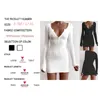 Casual Dresse Bandage White Sweater Knitted Mini for Party Autumn Long Sleeve Sexy Club 230419