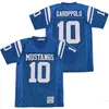 High School Football Jimmy Garroppolo Jerseys 10 Moive Pure Cotton Hiphop College Pulôver Respirável Bordado Equipe Azul para Fãs de Esporte Uniforme