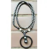 Hänge halsband mode smycken svart icke-magnetiska hematit rund halsband 18 "SG6156