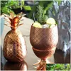 Vinglas med rostfritt stål ananasglas Creative Fruit Form Electropating Cocktail Cup Home Bar Restaurang Leveranser 5 DHGARDEN DHVFI