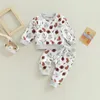 Clothing Sets 0908 Lioraitiin 03Years Toddler Baby Boys Football Autumn Outfit Long Sleeve O Neck Tops Rugby Print Pant 230418