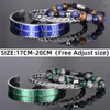 Charmarmband lyx 3 st/set Royal rostfritt stål romerska armband blå cz boll lapis lazuli sten flätade smycken för droppe